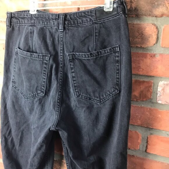 Hollister Ultra High Rise Mom Jeans Pockets Zip Fly Raw Hem Dark Wash Cotton 28 - Picture 6 of 13